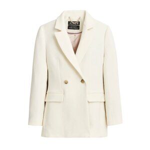 NWT JCrew Evening Blazer Jacket Womens 2 Cream Italian Double Cloth Wool BM426